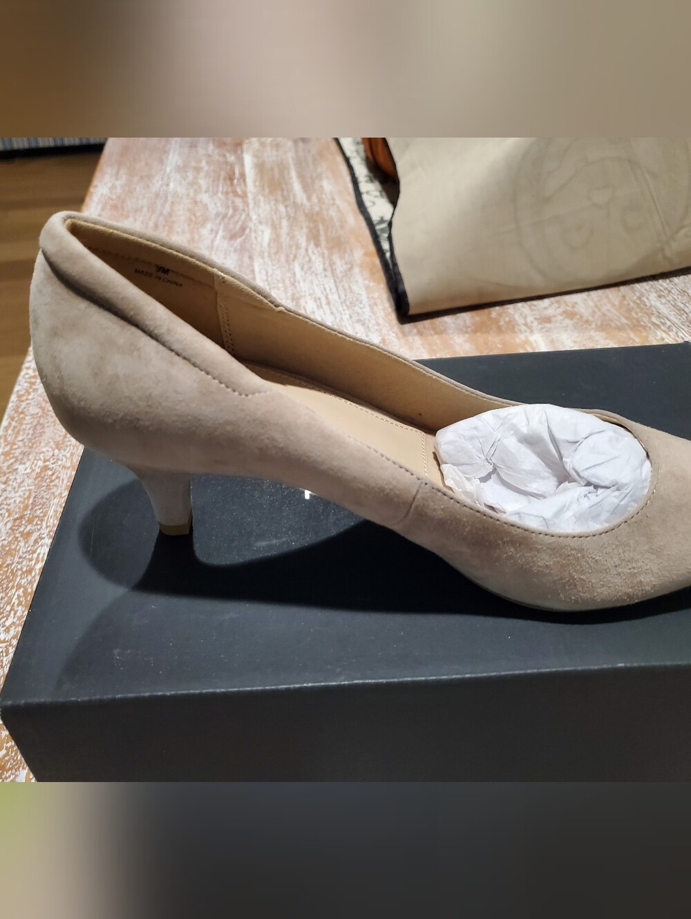 Pelle Moda Taupe Suede Mid Heel Pumps